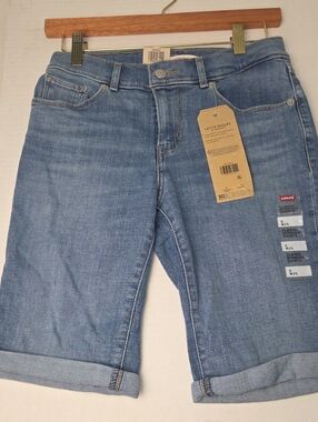 Levi's Light Blue Sculpt Denim Bermuda Shorts